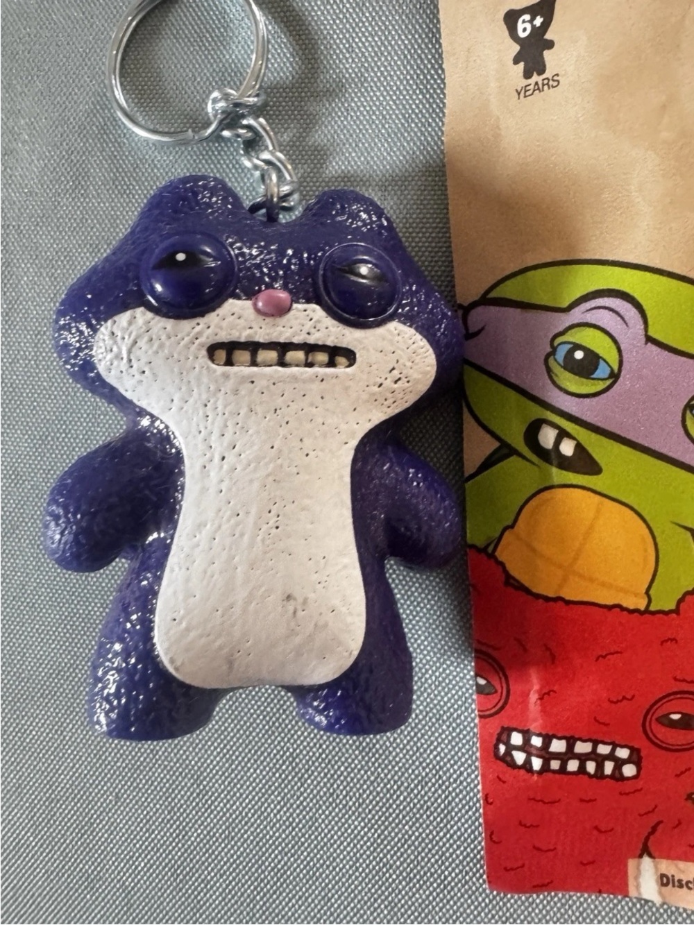 New Fuggler Bag Clip Keychain Series 2 Blue/Purple Sketchy Squirrel